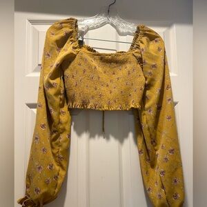 Altar’d State floral long sleeve crop top size XS.